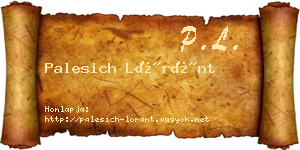Palesich Lóránt névjegykártya