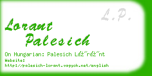 lorant palesich business card